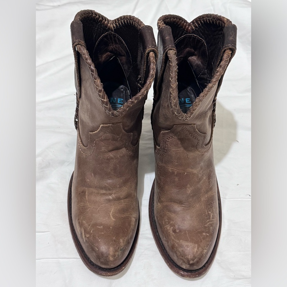 Lane Brown Leather Western Boots